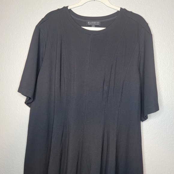 Eloquii Women's Black Plus Size Seam Detail Ponte Work Dress Size 18 - Picture 3 of 10